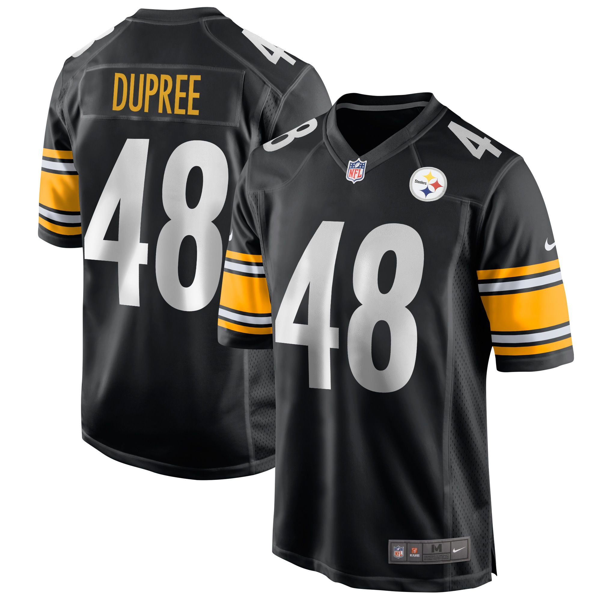 Men Pittsburgh Steelers #48 Bud Dupree Nike Black Game NFL Jersey